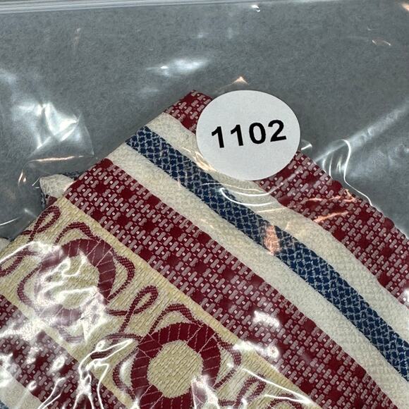 Vintage Mens Tie Red White Blue Geometric Nautical Print Wide 80s Retro NeckTie - Picture 6 of 7